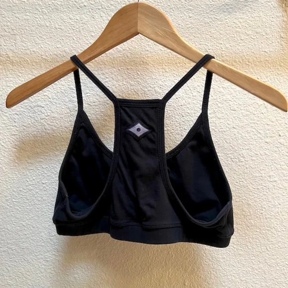 Inner Waves Maha Yoga Bra Top Black Medium organic Cotton made in USA. EUC. - Picture 4 of 8